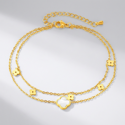 Léa Gold Clover Anklet
