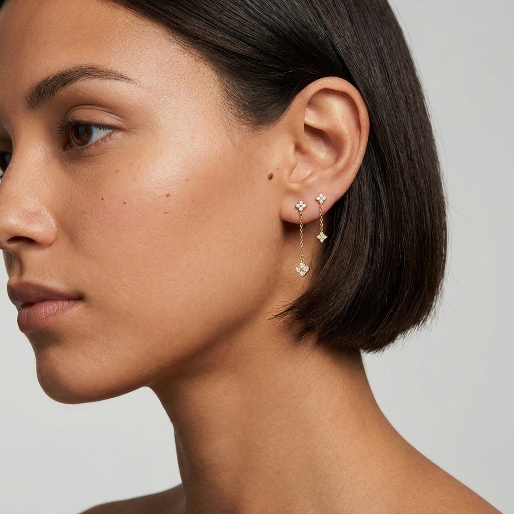 Aurélie Sparkle Drop Earrings - Joie d’Or