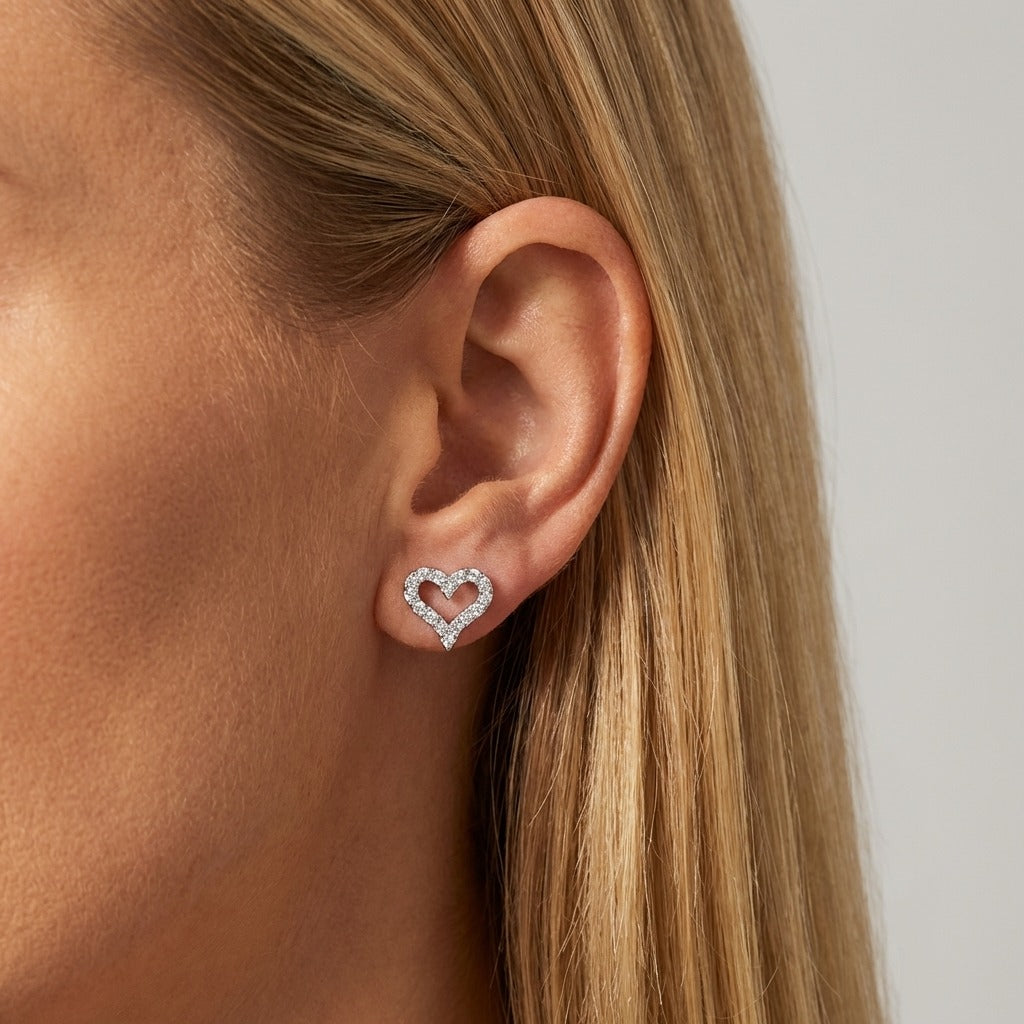 Aurélie Crystal Heart Earrings - Joie d’Or