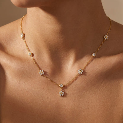 Mia Flower Crystal Necklace - Joie d’Or