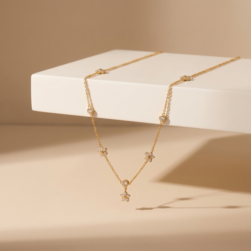 Mia Flower Crystal Necklace - Joie d’Or