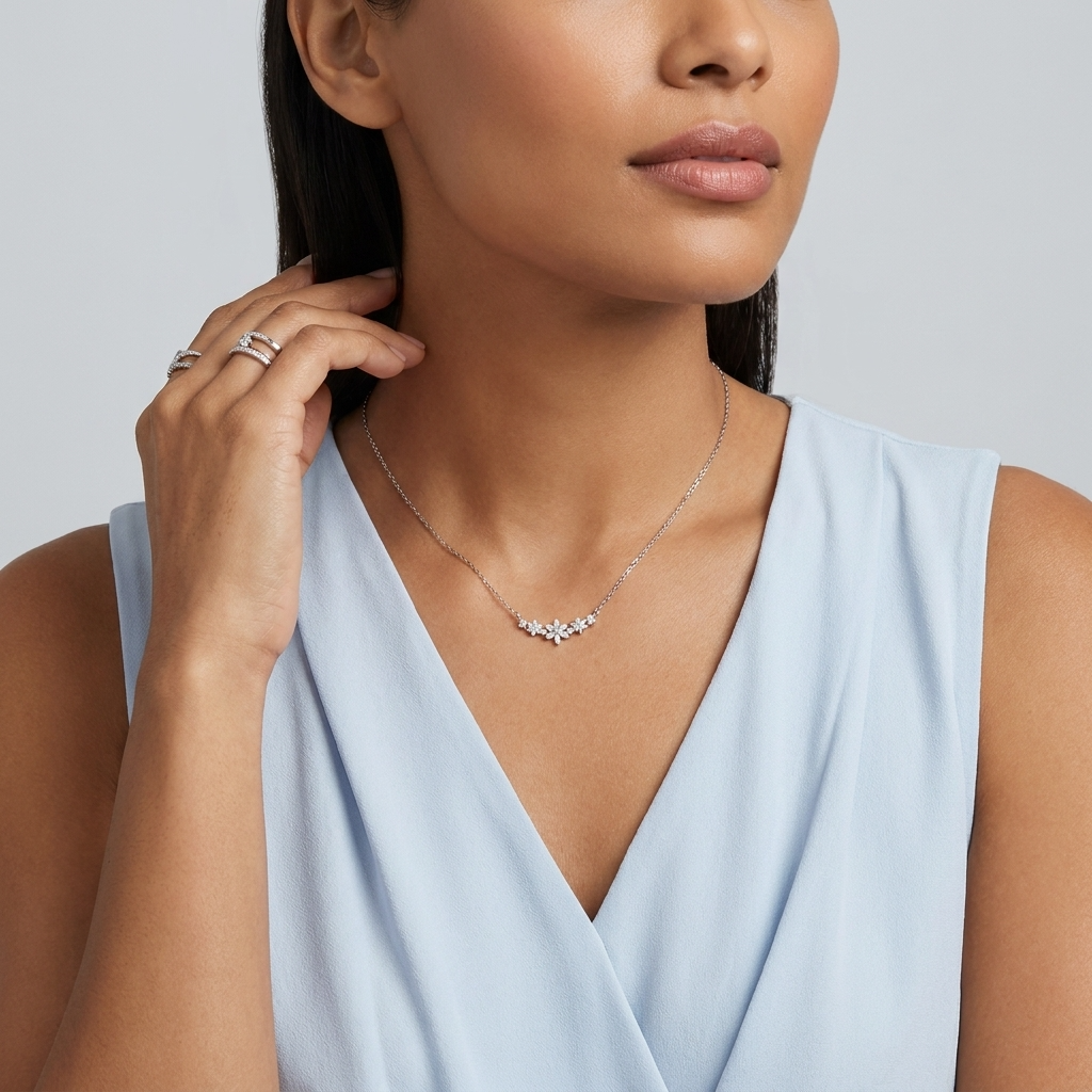 Camille Floral Sparkle Necklace - Joie d’Or