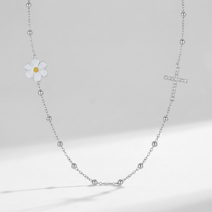 Elise Marguerite Croix Necklace - Joie d’Or