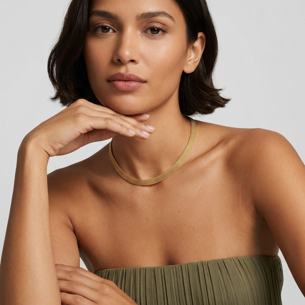 Élise Gold Mesh Necklace - Joie d’Or