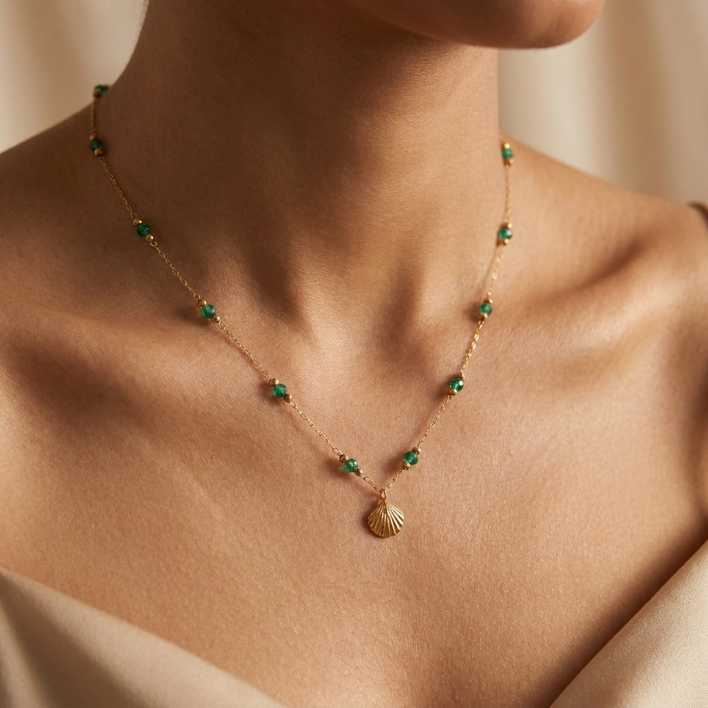 Alla Gold Shell & Beads Necklace - Joie d’Or