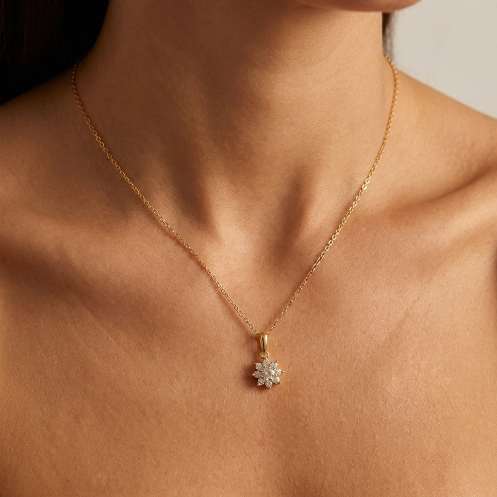 Elisa Crystal Flower Necklace - Joie d’Or