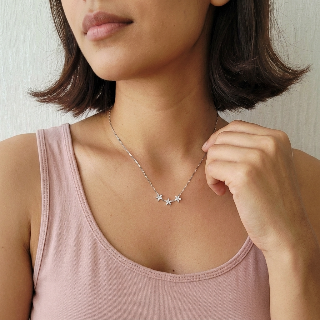 Maia Crystal Flower Necklace - Joie d’Or