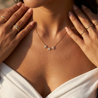 Maia Crystal Flower Necklace - Joie d’Or