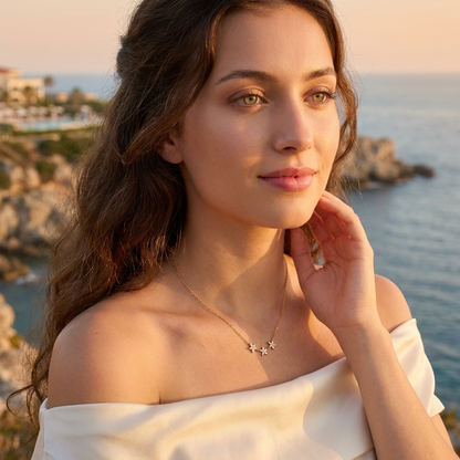 Maia Crystal Flower Necklace - Joie d’Or