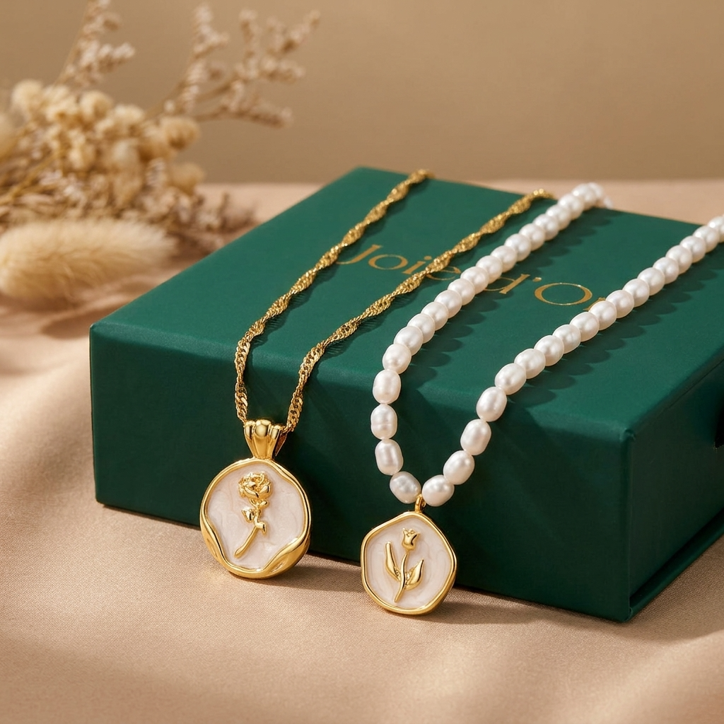 Rose Gold Pendant Necklace - Joie d’Or
