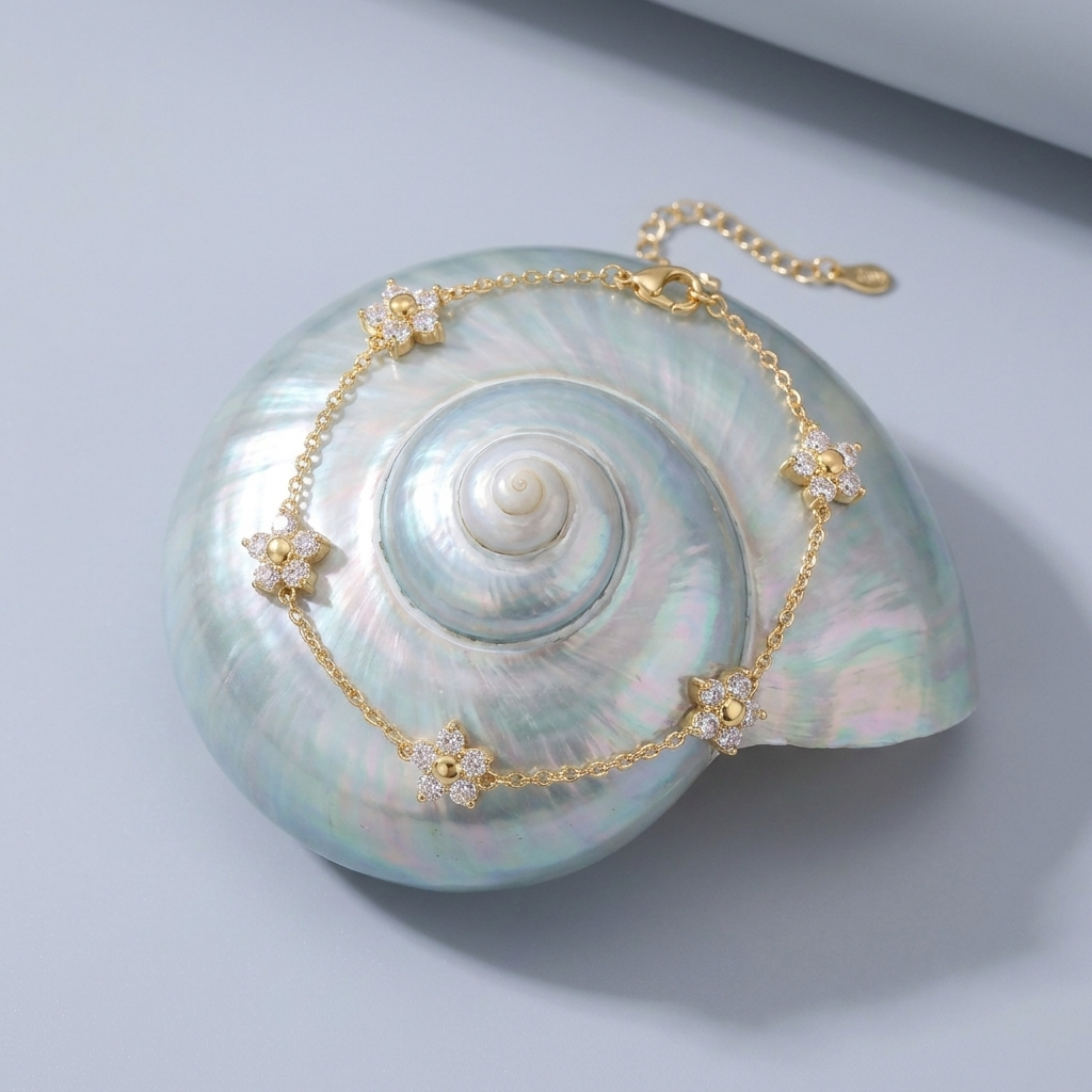 Mia Flower Crystal Bracelet - Joie d’Or