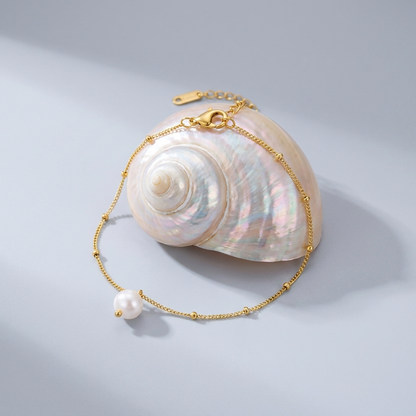 Léa Dainty Pearl Drop Bracelet - Joie d’Or