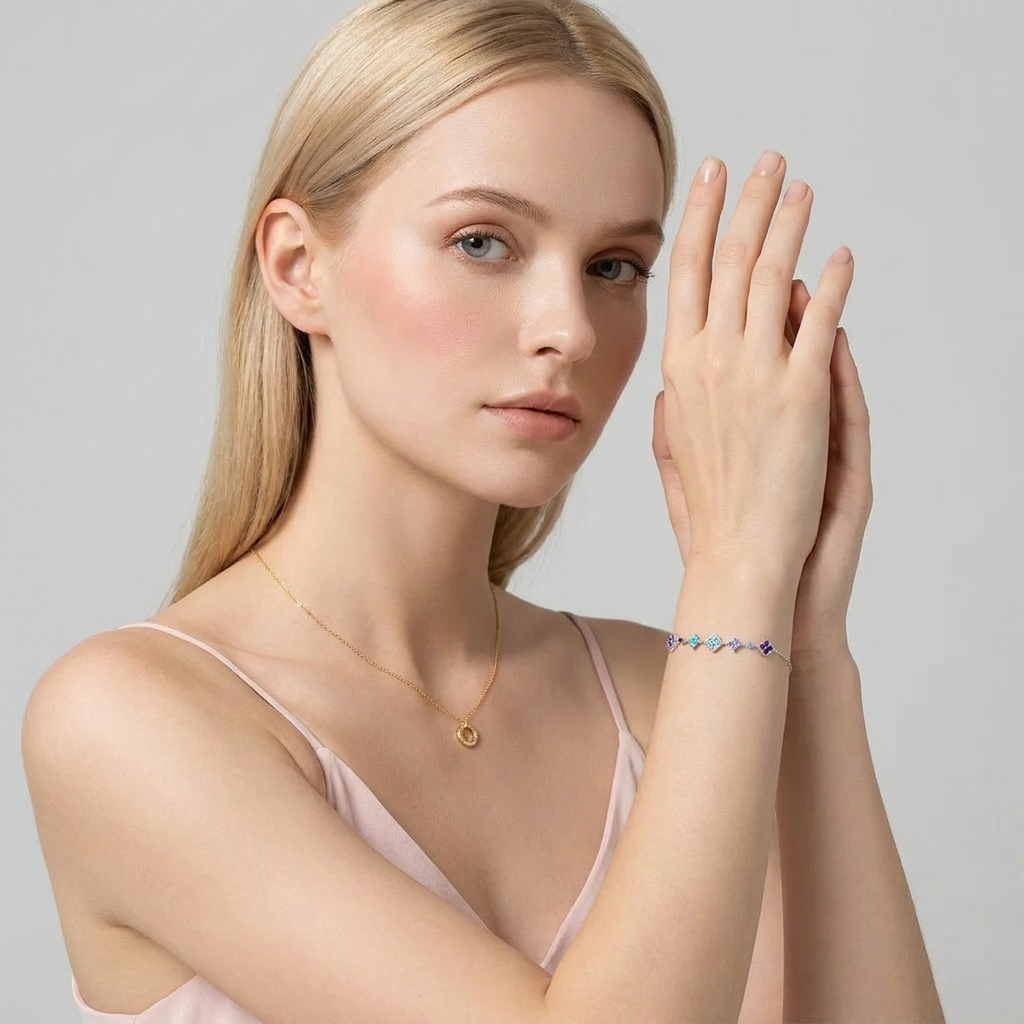 Aurélie Silver Cluster Bracelet - Joie d’Or