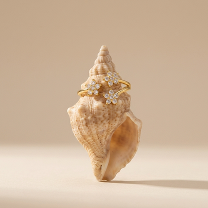 Lydia Crystal Flowers Ring - Joie d’Or