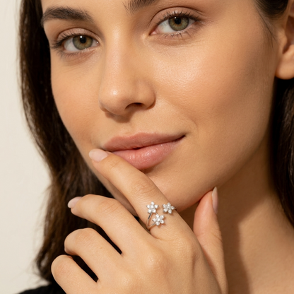 Lydia Crystal Flowers Ring - Joie d’Or