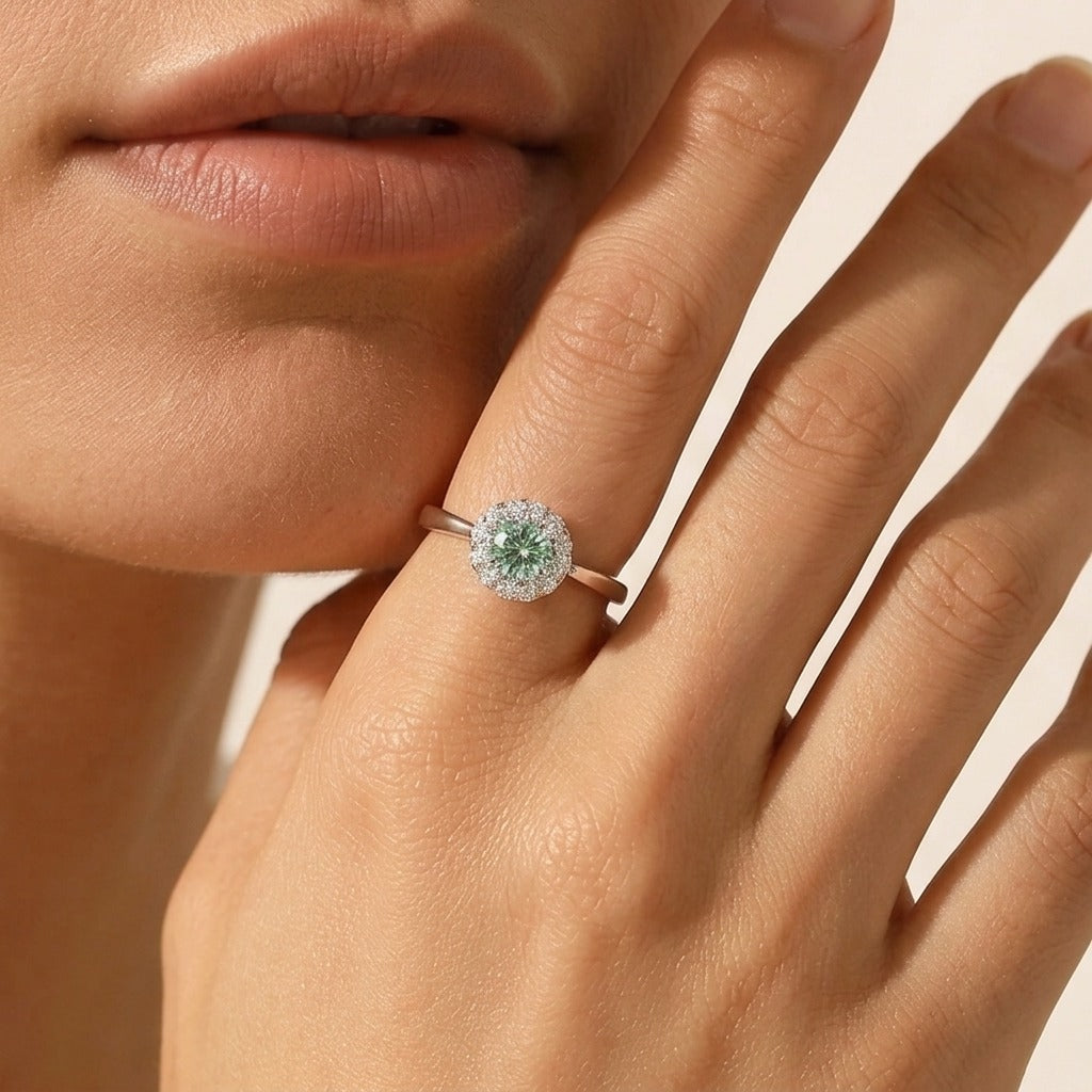 Ariana Crystal Blue Silver Ring - Joie d’Or