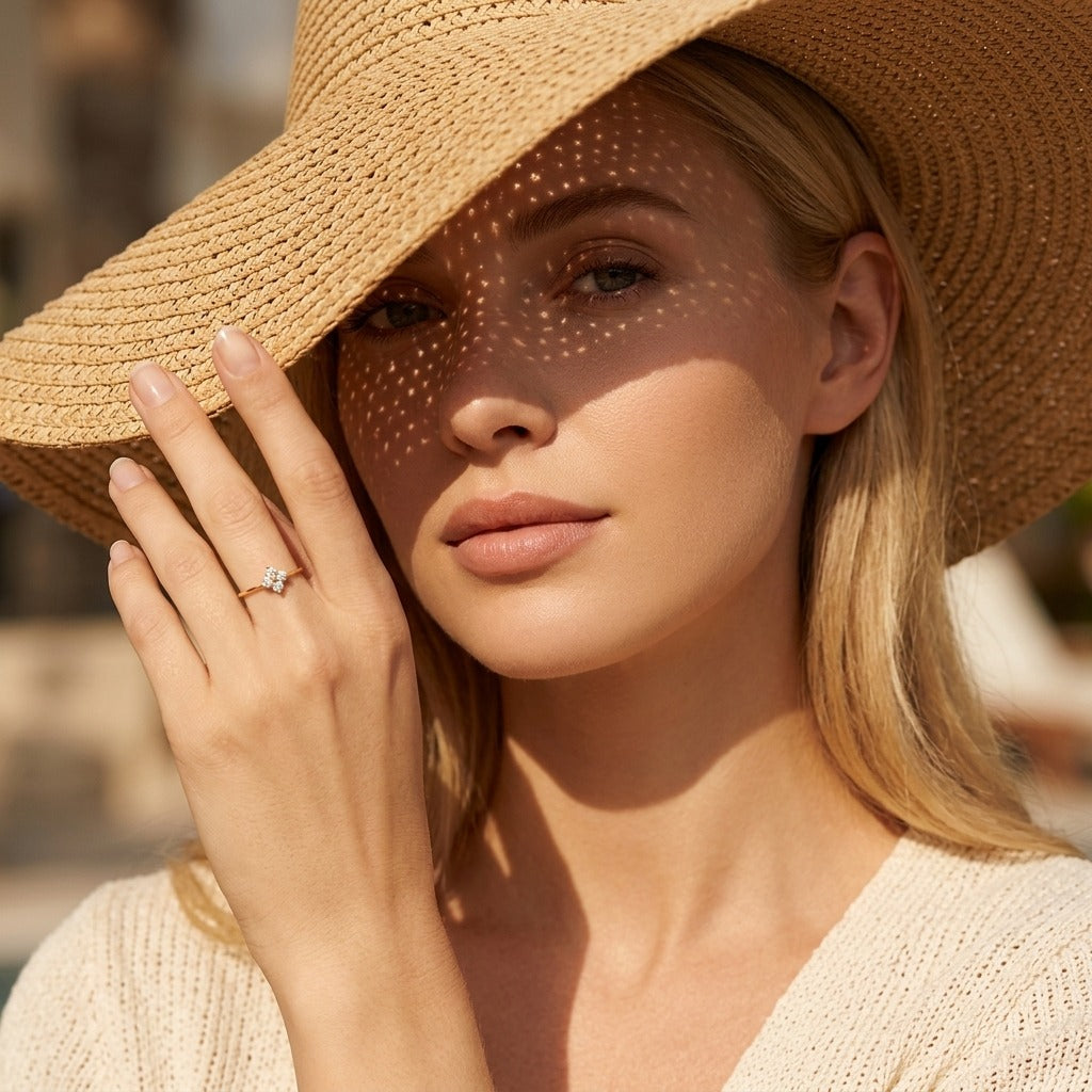 Mia Crystal Clover Ring - Joie d’Or
