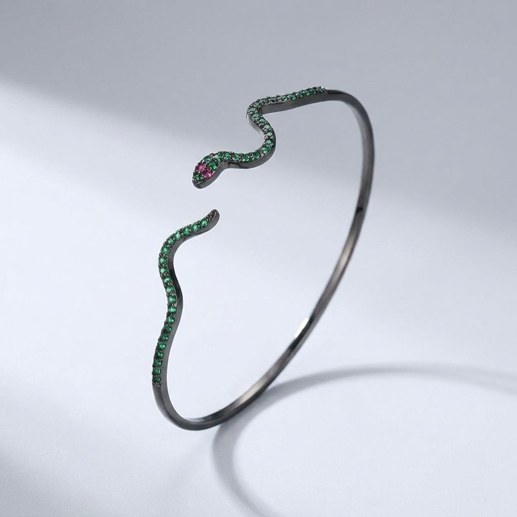 Liana Crystal Snake Bangle - Joie d’Or