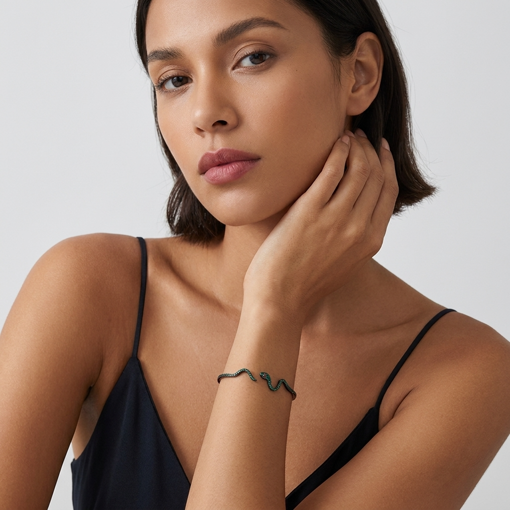 Liana Crystal Snake Bangle - Joie d’Or