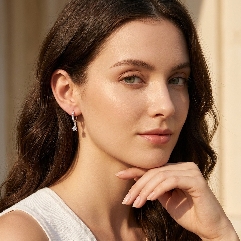 Aurélie Crystal Silver Earrings