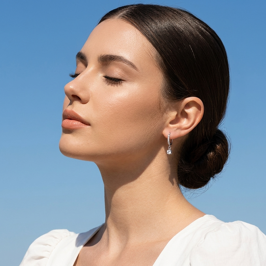 Aurélie Crystal Silver Earrings