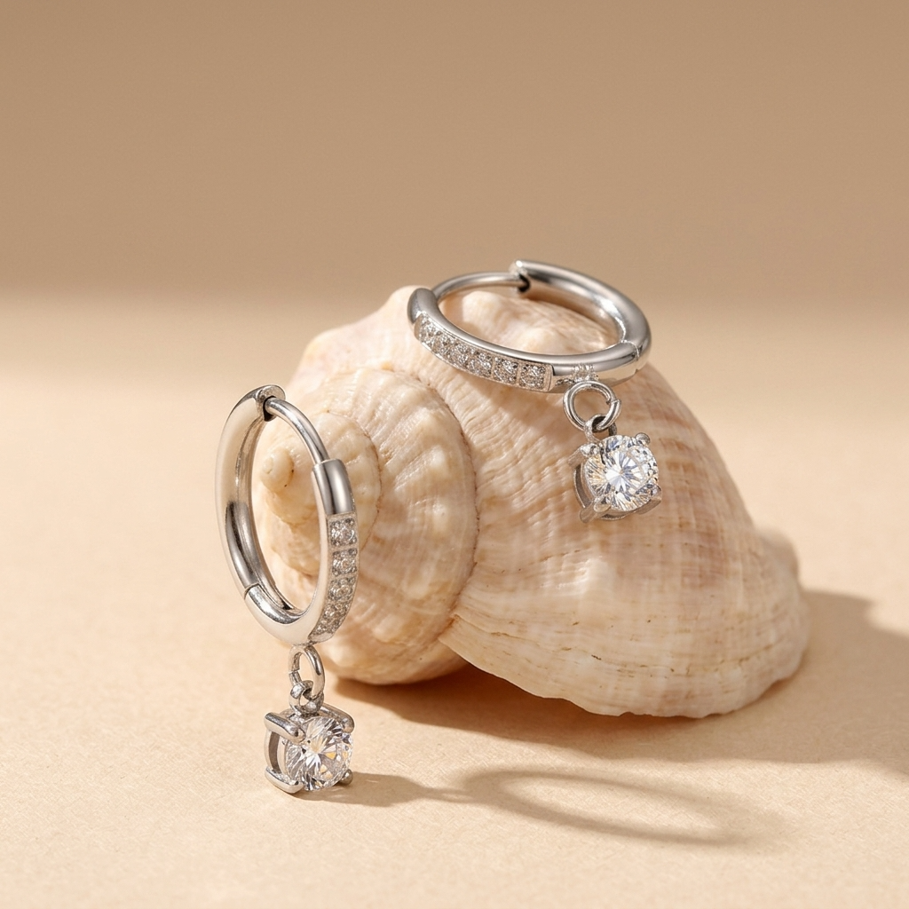 Aurélie Crystal Silver Earrings