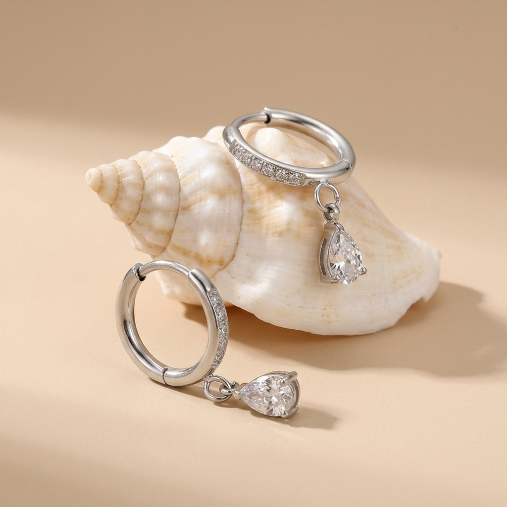 Aurélie Crystal Water Drop Silver Earrings - Joie d’Or