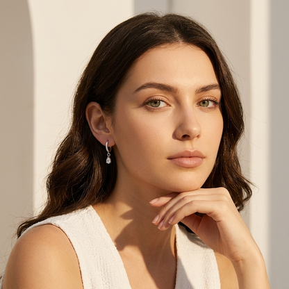 Aurélie Crystal Water Drop Silver Earrings