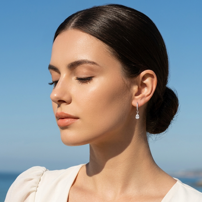 Aurélie Crystal Water Drop Silver Earrings