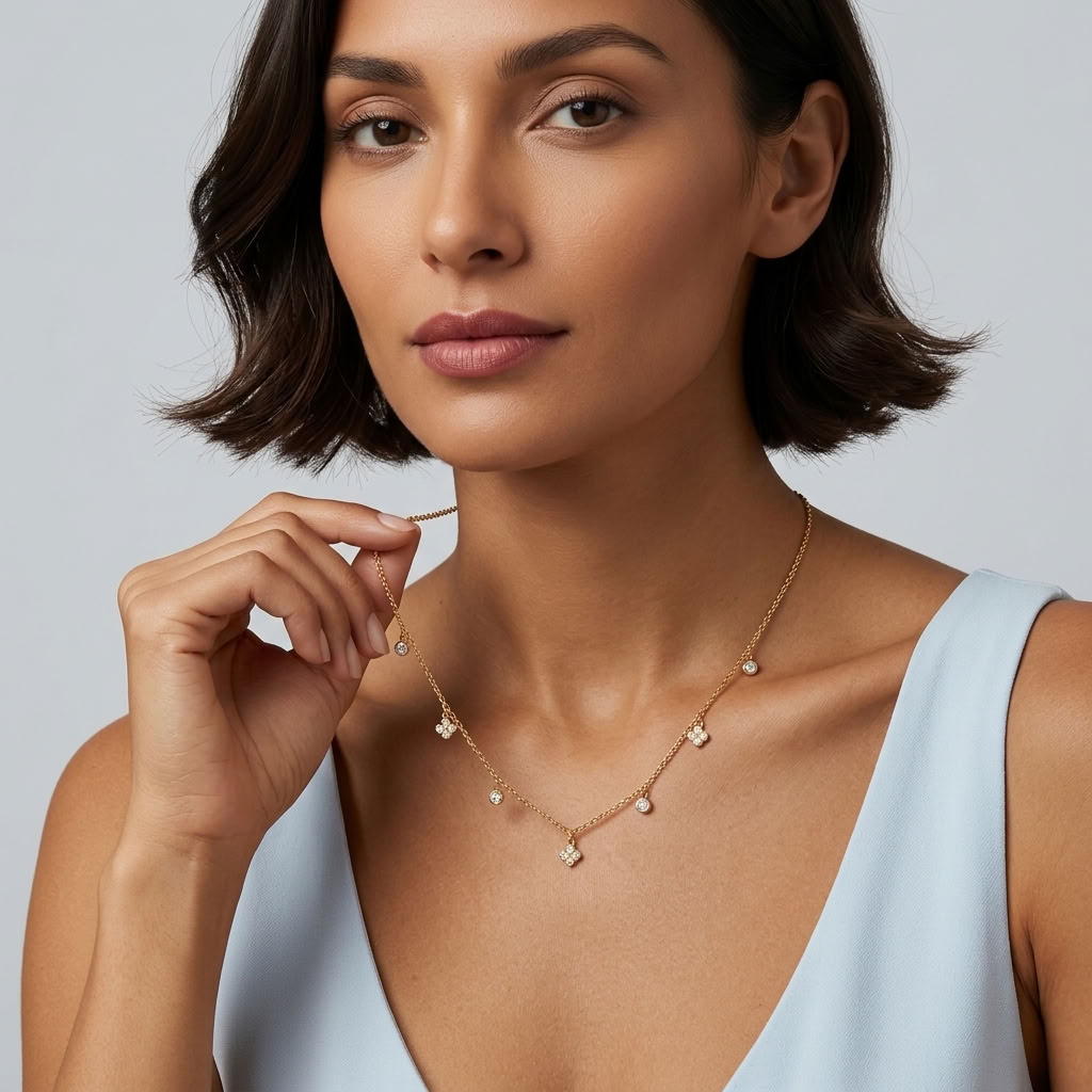 Sienna Clover Charms Gold Necklace
