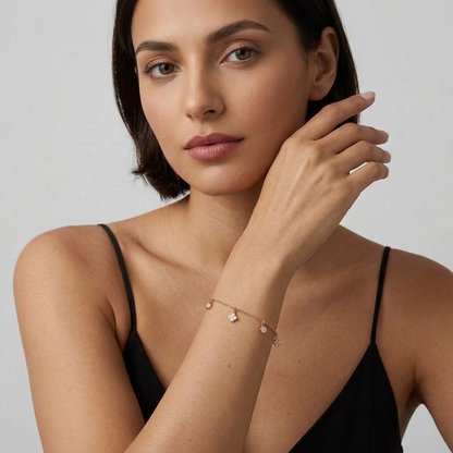 Sienna Clover Charms Gold Bracelet