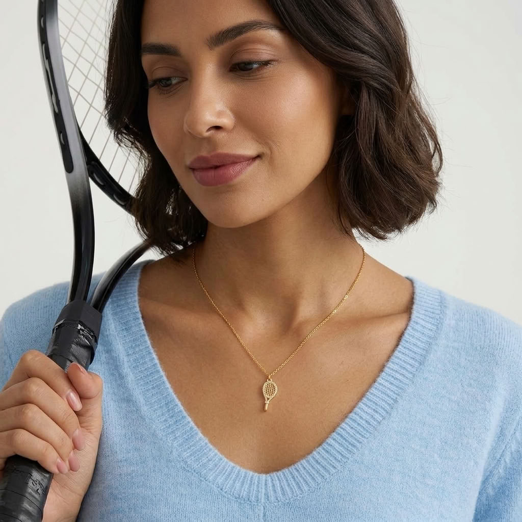 Tennis Racket Charm Necklace - Joie d’Or
