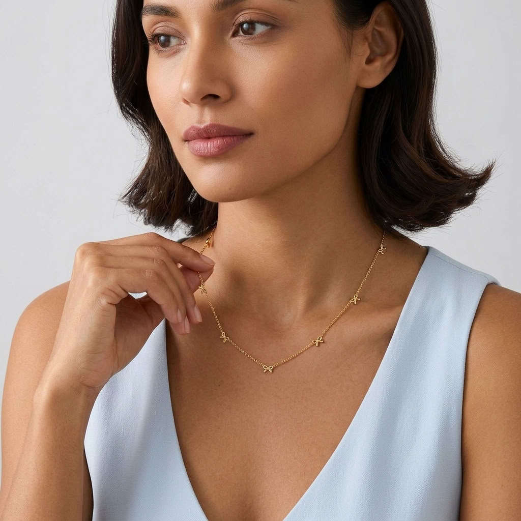 Bianca Multi-Bow Gold Necklace