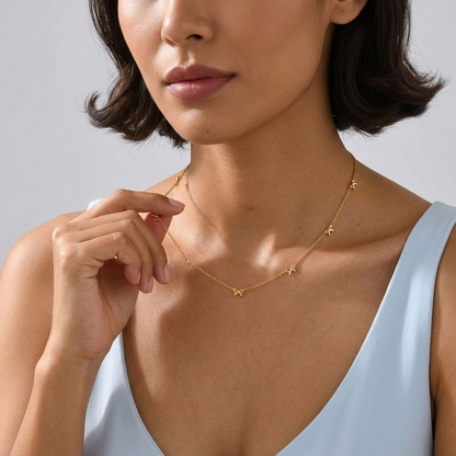 Bianca Multi-Bow Gold Necklace