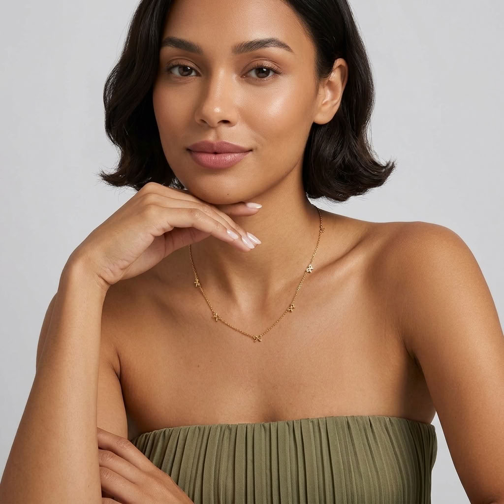 Bianca Multi-Bow Gold Necklace