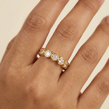 Camille Heart Eternity Gold Ring