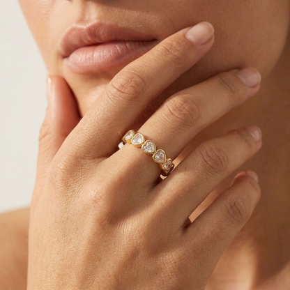 Camille Heart Eternity Gold Ring