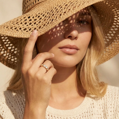 Camille Heart Eternity Gold Ring