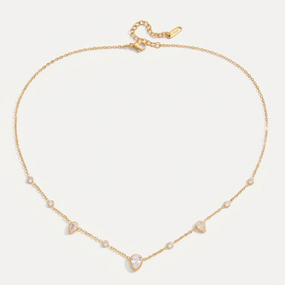 Lucie Pear Station Gold Necklace