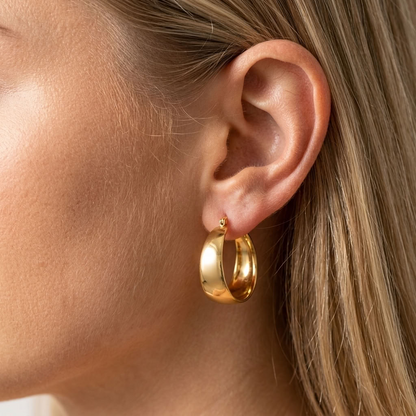 Vivienne Wide Arc Gold Earrings