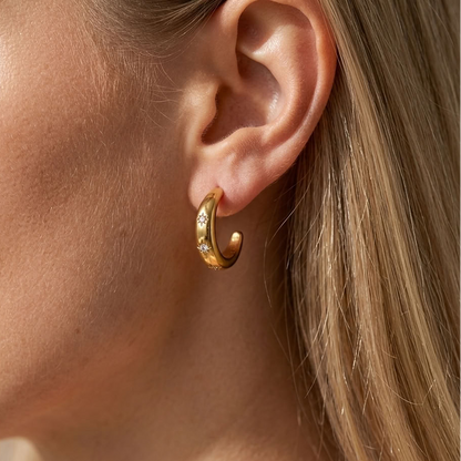Luna Star Crescent Gold Earrings
