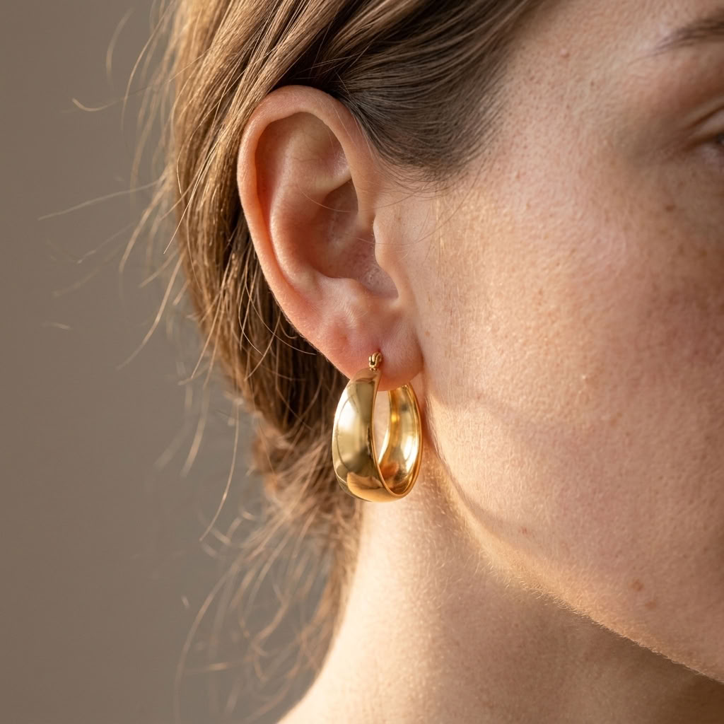 Vivienne Wide Arc Gold Earrings