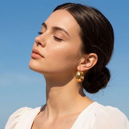 Vivienne Wide Arc Gold Earrings