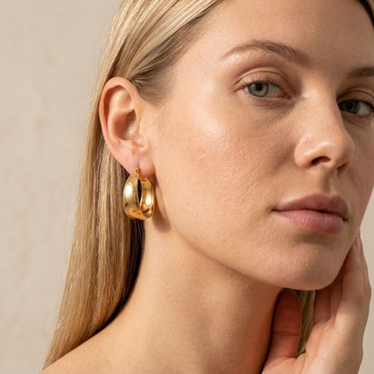 Vivienne Wide Arc Gold Earrings