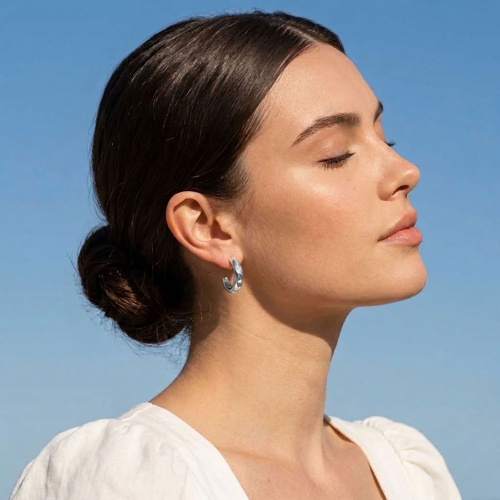 Luna Star Crescent Silver Earrings
