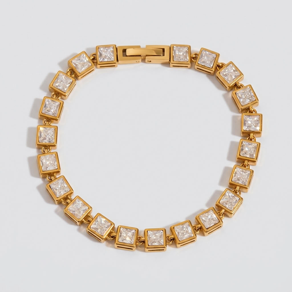 Valentina Princess Tennis Gold Bracelet