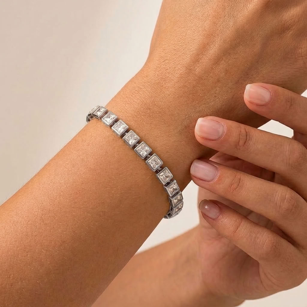 Valentina Princess Tennis Silver Bracelet
