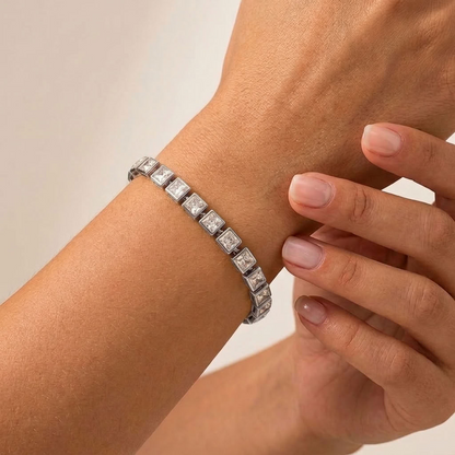 Valentina Princess Tennis Silver Bracelet