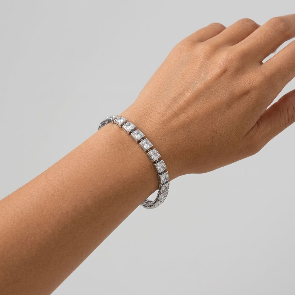 Valentina Princess Tennis Silver Bracelet - Joie d’Or