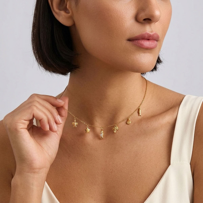 Ramona Sea Charms Gold Necklace